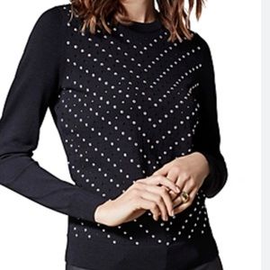 Karen Millen black silver stud sweater size large never worn